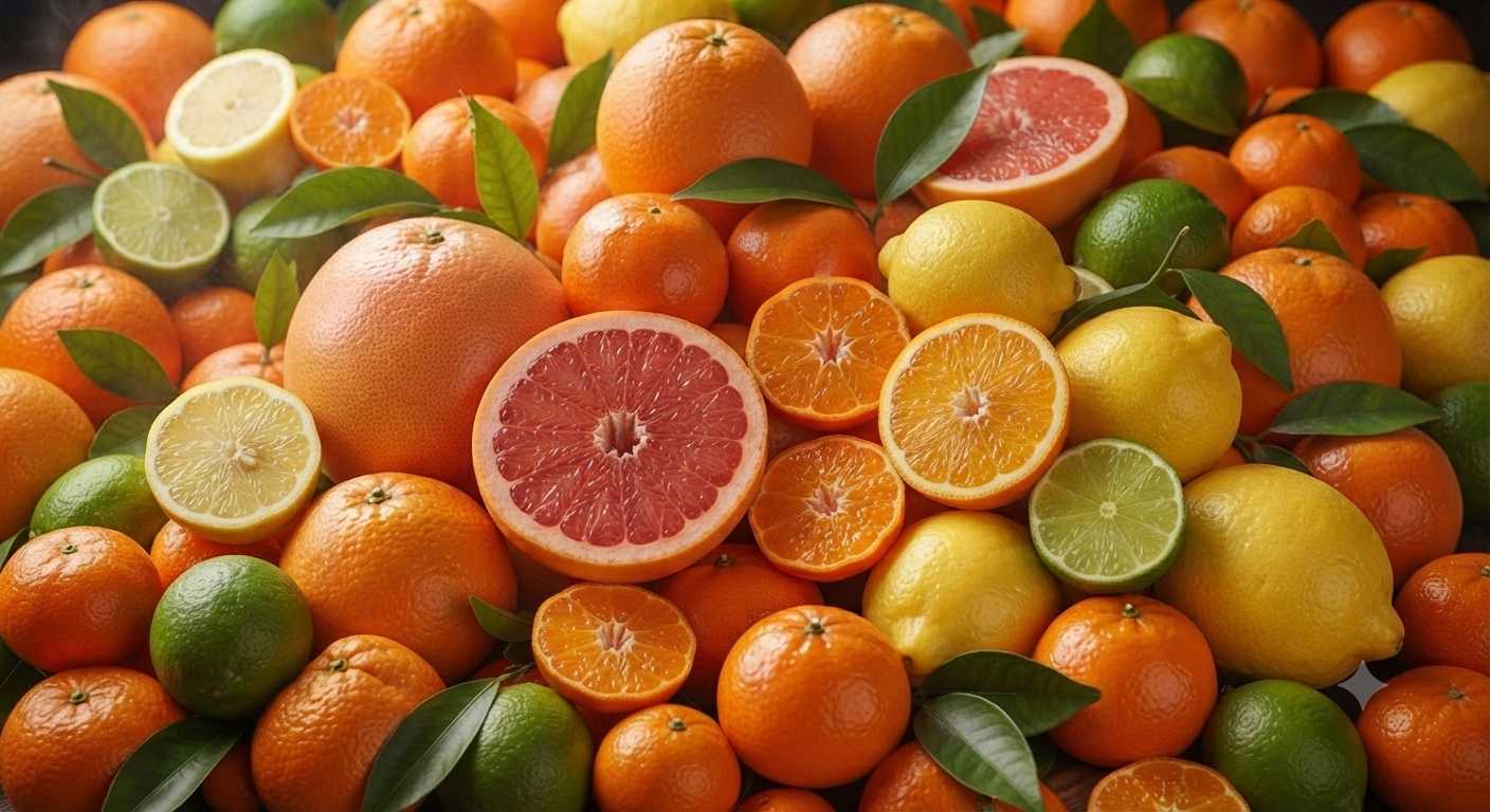 Fresh citrus fruits assortment
