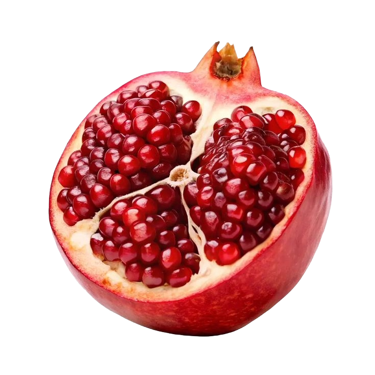 Fresh pomegranates from Egypt and Morocco